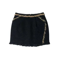 0/44 O'2nd オッズセカンド ツイード ミニ スカート ネイビー レディース ヴィンテージ