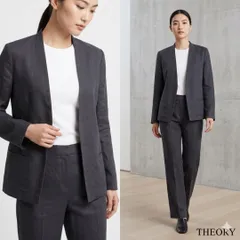 Theory セオリー【4】パンツセットアップ 麻混 日本製 フォーマル L