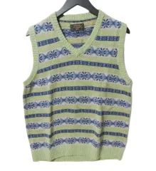 ビームス プラス フェアアイル リネン コットン ベスト