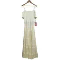 未使用 eimy istoire エイミーイストワール オフショルダー リブニット ワンピース サイズF ホワイト レディース 古着 中古 USED