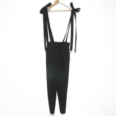 良品 TREFLE＋1 トレフルプラスワン リボンサロペット パンツ オールインワン 230207S サイズF ブラック レディース 古着 中古 USED