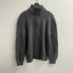 POLO RALPH LAUREN ヘビーグレー ハーフジップアップニット M