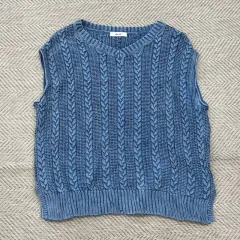 ニコアンド ケーブル編み ニット ベスト r2958