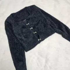 ブラックファー クロップド カーディガン