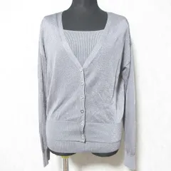良品 24SS Apuweiser-riche アプワイザーリッシェ 前後2WAYニットシアーカーデアンサンブル 24255980 サイズ2 グレー レディース 古着 中古 USED