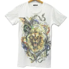 BALMAIN バルマン 14SS キメラプリント クルーネック シャツ Tシャツ 半袖 半袖カットソー オフホワイト系メンズ サイズ XS M003-08-0326⑧