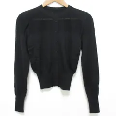 美品 DAISY LIN for FOXEY デイジーリン フォクシー カシミヤシルク ニットカーディガン 36540 サイズ38 ブラック レディース 古着 中古 USED