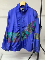 BASIC GEAR 配色切替 ナイロンジャケット ブルー L US古着