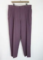 古着屋購入 3タック スラックス パンツ ワイドシルエット テーパード TALON タロン ジップ 紫系●★2