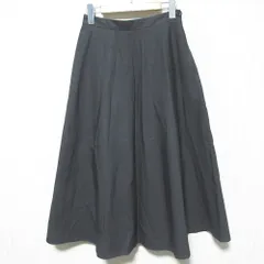 良品 22SS MARGARET HOWELL マーガレットハウエル COTTON TAFETTA ミモレ丈 フレアスカート 578-2132006 1 グレー レディース 古着 中古 USED