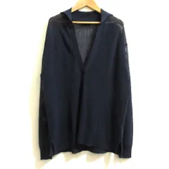 美品 24SS allureville アルアバイル シアーカノコスキッパーネック プルオーバー ニット セーター サイズ2 ネイビー レディース 古着 中古 USED