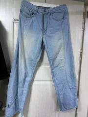 UNAFFECTED ライトブルー デニム トラック パンツ S