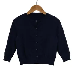 美品 FOXEY フォクシー セピア 7分袖 ニット カーディガン 35927 サイズ38 ネイビー レディース 古着 中古 USED