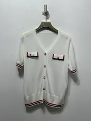 白 半袖カーディガン ニット M