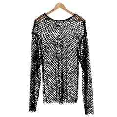 美品 MAISON SPECIAL メゾン スペシャル ビックメッシュトップス カットソー F ブラック レディース 古着 中古 USED