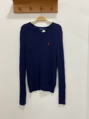 POLO Ralph Lauren ネイビー ケーブル編み コットン ニット