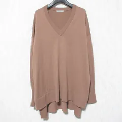 美品 theory luxe セオリーリュクス HIGHLAND FIONA Vネック オーバーサイズニット サイズ38 ブラウン レディース 古着 中古 USED