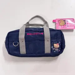 (新品) Sanrio HELLO KITTY ネイビー ミニ トートバッグ 原宿 バッグ ポーチ 筆箱