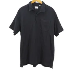 ユニクロ UNIQLO Engineered Garments 半袖 ポロシャツ XL 紺系 ネイビー スキッパー 無地 胸ポケット