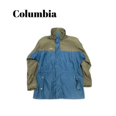 (105)Columbia ブルー/カーキ ウィンドブレーカー ジャケット