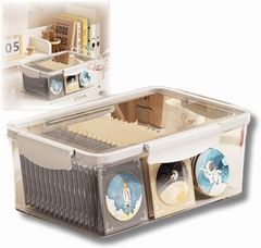 Meilleur Choix 缶バッジケース 収納 透明 アクリルケース ディスプレイ 缶バッチ (ホワイト(大))