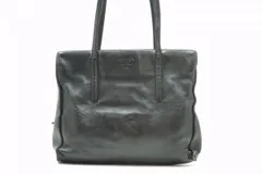 プラダ セミ ショルダー ハンドバッグ トート フォーマル 型押しロゴ Unisex レザー 黒 ブラック PRADA 5737h