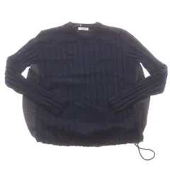 【中古】ヴァレンティノ VALENTINO ウール×ポリエステル クルーネック プルオーバーニット ネイビーxブラック【サイズS】【メンズ】のサムネイル