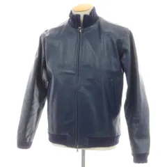 【中古】チンクアンタ Cinquanta ジップアップ レザーブルゾン ネイビー【サイズ44】【メンズ】のサムネイル