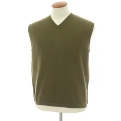 【中古】ジルサンダー JIL SANDER ハイゲージ ウール Vネック ニットベスト オリーブ【サイズ48】【メンズ】