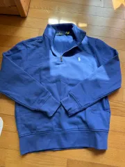 正規品 ポロ ラルフローレン ブルー ハーフジップアップ メンズ スウェット S