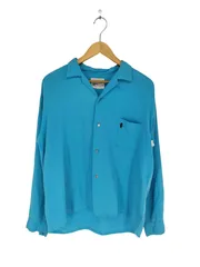 ジョルダーノ GIORDANO 60s- 襟芯 ロゴ刺繍開襟シャツ メンズ 表記無 のサムネイル