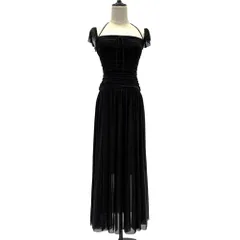 未使用 TORUGATO トルガト パワーネット ドレープ ギャザー ドレスワンピース ブラック レディース 古着 中古 USED