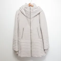 良品 SOIA&KYO ソイア&キョウ キルティングコンビ フーディー パデッド コート ジャケット サイズM グレージュ レディース 古着 中古 USED