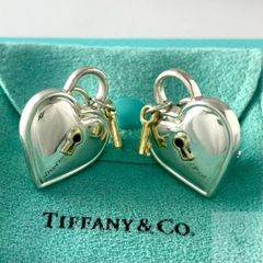 Tiffany シルバー ピアス ハート ロック キー Ag925 両耳 - メルカリ
