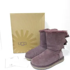 良品 UGG アグ W BAILEY BOW リボンムートンブーツ 1002954 サイズ6 約24cm パープル レディース 古着 中古 USED