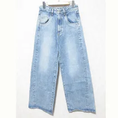 美品 24SS FRAY I.D フレイアイディー ハイウエスト ワイドストレートデニムパンツ FWFP242046 サイズ1 ブルー レディース 古着 中古 USED