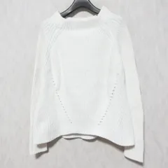 美品 DEMYLEE デミリー モックネック コットンニット セーター サイズS ホワイト レディース 古着 中古 USED