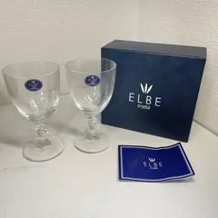 【新品未使用品】ELBE crystal エルベクリスタル ワイングラス 2個セット ペアグラス 食器 箱あり A031812Y
