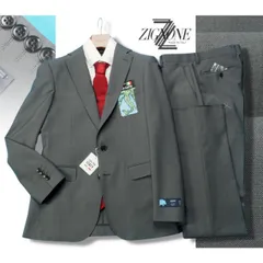 新品8.6万円 大手百貨店扱い 春夏『ZIGNONE ジニョーネ 伊製生地』ウールシャンブレー スーツAB7灰(H) 1618401