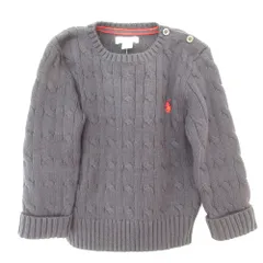 未使用 RALPH LAUREN ラルフローレン キッズ ケーブル編み クルーネックニットセーター 24M ネイビー  キッズ 古着 中古 USED