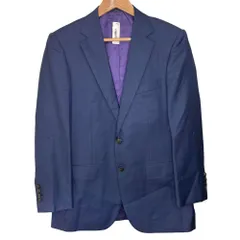 美品 DORMEUIL ドーメルブティック ソリッド ウールシルク シングル テーラードジャケット サイズ50R ネイビー メンズ 古着 中古 USEDのサムネイル