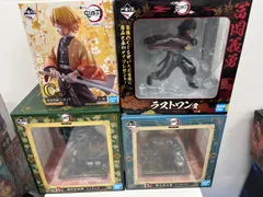 C【中古・開封済】TVアニメ 一番くじ 鬼滅の刃 フィギュア4体セット 竈門炭治郎、善逸、伊之助　富岡　C-0.2