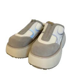美品 24SS SLY スライ MULE RANNING SNEAKER 厚底 プラットフォーム スニーカー スリッポン サイズM 23.5cm グレー アイボリー レディース 古着 中古 USEDのサムネイル