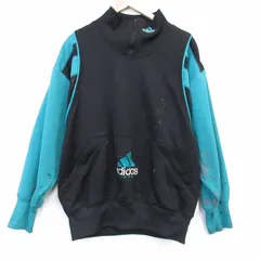 XL/古着 アディダス adidas 長袖 ハーフジップ メンズ 90年代 90s ビッグロゴ 大きいサイズ 黒他 26feb21