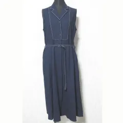 美品 GEORGES RECH ジョルジュ レッシュ リネンブレンド ロングジレワンピース PZEFP-60390 38 ネイビー レディース 古着 中古 USEDのサムネイル