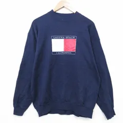 L/古着 TULTEX 長袖 スウェット メンズ 90年代 90s カリフォルニア クルーネック 紺 26feb21