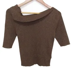 未使用 25SS SNIDEL スナイデル アシメリブニットプルオーバー サイズF ブラウン レディース 古着 中古 USED