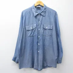 XL/古着 ディッキーズ 長袖 シャンブレー ワーク シャツ メンズ 90年代 90s ボロ 大きいサイズ 薄紺【spe】 26feb24