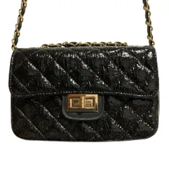 美品 AULENTTI オウレンティ キルティング チェーンショルダーバッグ ブラック レディース 古着 中古 USED