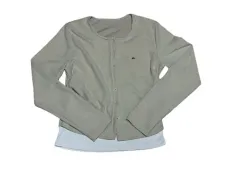 ベージュ ゴージ 長袖 レイヤード スリムフィット カーディガン